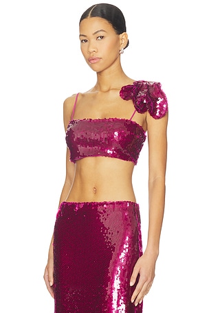 Mother of All Mela Sequins Top in Fuchsia