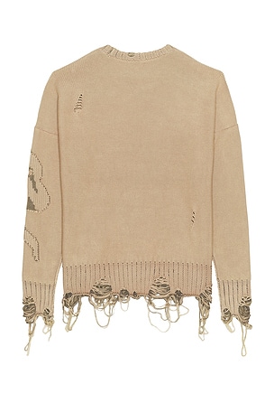 MADFRENZY Cortex Grunge Sweater in Brown. Size S. Also