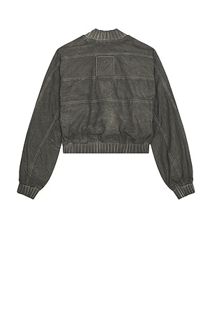 MADFRENZY Oversized Bomber in Charcoal