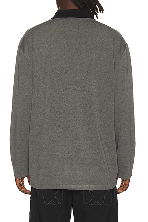 MADFRENZY Star Knit Zip Shirt in Charcoal