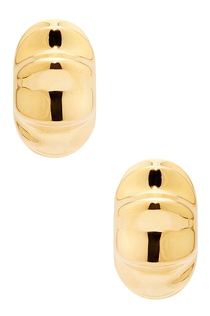 MEGA High Low Earrings in Metallic Gold