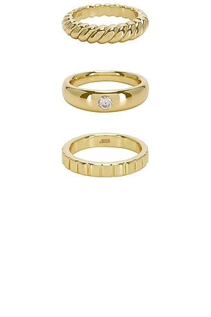 MEGA Ring Stack in Metallic Gold