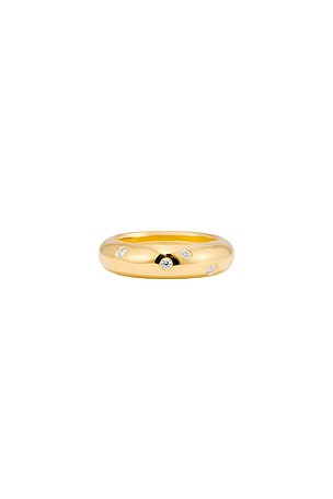 MEGA Donut With Sprinkle Ring Duo in Metallic Gold