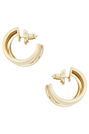 MEGA Chunky Double Hoop Earrings in Metallic Gold