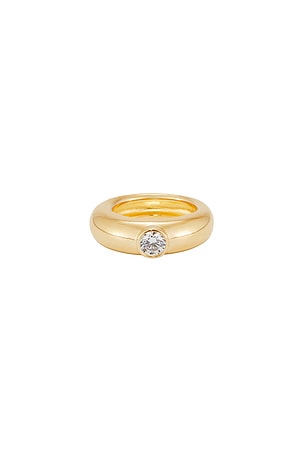 MEGA Zirconia Stacking Donut Ring in Metallic Gold. Size 7. Also
