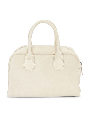 MARGESHERWOOD Soft Bowling Top Handle Bag in Cream