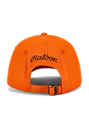 Malbon Golf Waxed Cotton Strapback Hat in Orange