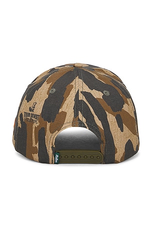 Malbon Golf Tour Divot Camo Snapback Hat in Army