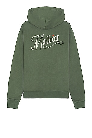【MALBON GOLF】 [EVERGREEN] GD Hoodie Sweatshirt ■MAN Malbon Golf Evergreen GD Hoodie Black | TRENDYGOLF USA