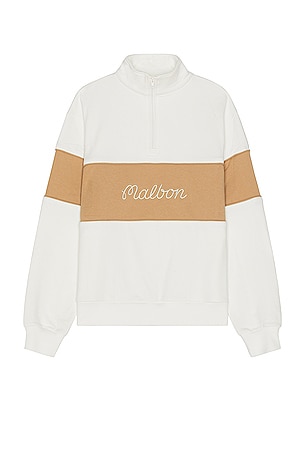 Malbon Golf Collegiate Quarter Zip in Snow | REVOLVE