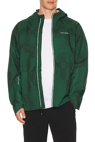 Malbon Golf Malbon Performance Full Zip Rain Jacket in Green