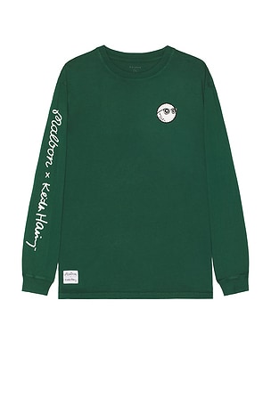 Malbon Golf x Keith Haring Long Sleeve Tee in Green