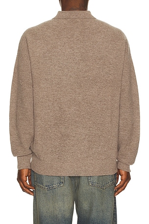 Malbon Golf Gauge Waffle Knit Polo en Taupe