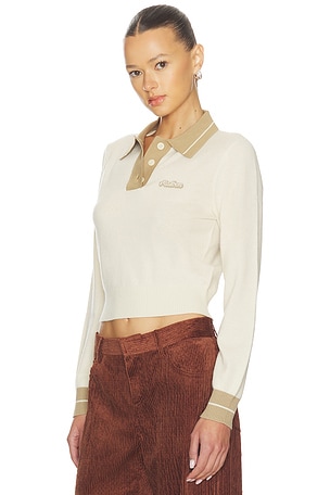 Malbon Golf Miranda Polo Sweater in Beige