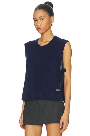 Malbon Golf Elspeth Sweater Vest in Navy