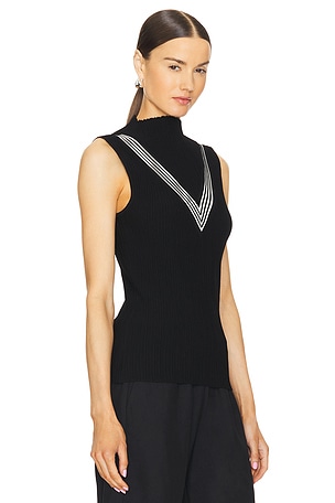 Malbon Golf Ace Sleeveless Mockneck in Black