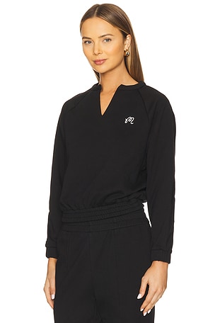 Malbon Golf Gianna Raglan Pullover Sweatshirt in Black