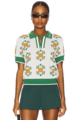 Lucia Quarter Zip Polo Top Malbon Golf