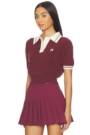 Malbon Golf Mikayla Knit Polo in Burgundy
