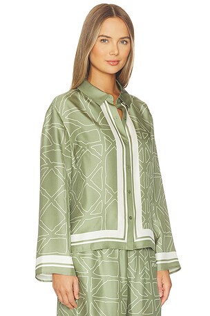 Malbon Irena Button Up Shirt in Sage