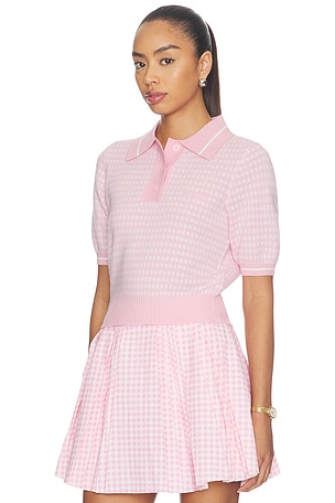 Malbon X Hvn Mikayla Polo Top in Blush