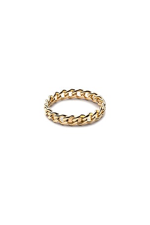Miansai Cuban Link Ring in Metallic Gold. Size 9. Also