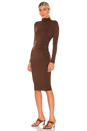 Michael Stars Mock Neck Midi Dress in Saddle