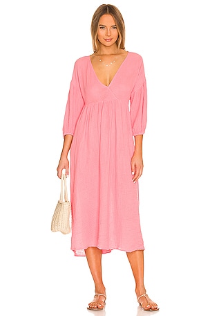 michael stars pink dress Women's Demi Ribbed Dress - Oxide - Size XS