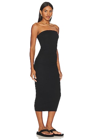 Michael Stars Rosella Strapless Midi Dress in Black
