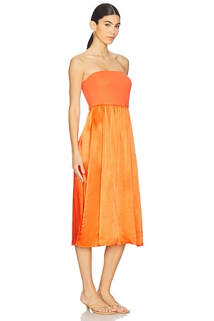 Michael Stars Solange Midi Dress in Orange
