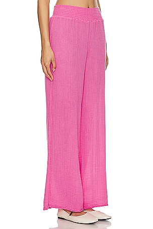 Michael Stars Susie Smocked Waist Pant in Pink