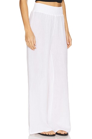 Michael Stars Susie Smocked Waist Pant in White