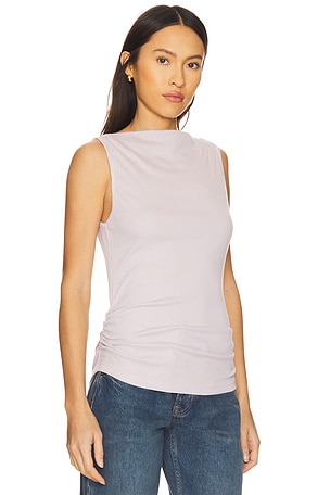 Michael Stars Coco Ruched Top in Beige