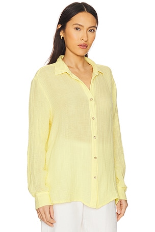 Michael Stars Leo Button Down Shirt in Lemon