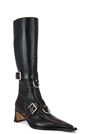 Miista Eliya Buckled Tall Boots in Black