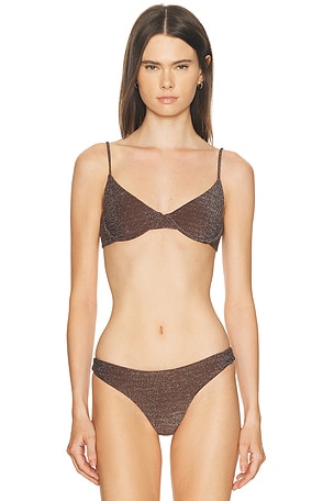 Lurex Bosa Bikini Top MIKOH