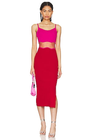 open lace back dress Milly Women's Liv Belted Pleated Dress - Pink - Size 12