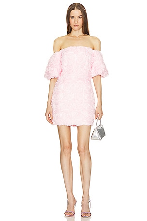MILLY Naia Mesh Rose Mini Dress in Blush | REVOLVE