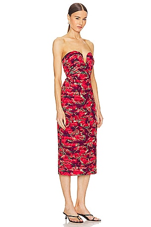 MILLY Windmill Floral Dress in Red