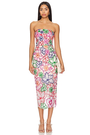 Cascading Floral Embroidered Dress MILLY
