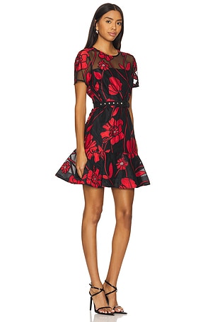 MILLY Rosie Grand Fleur Dress in Red