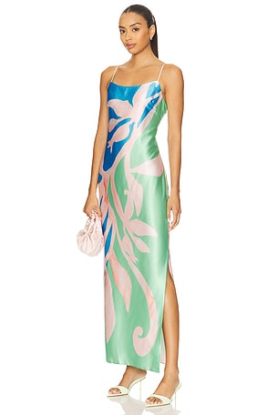 Lily Floral Vine Satin Dress MILLY