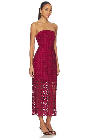 MILLY Katie Tile Lace Dress in Burgundy