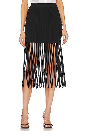 JUPE MIDI RIB FRINGE MILLY