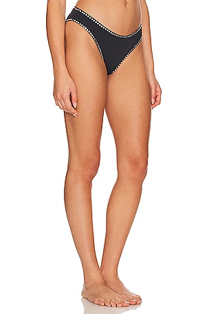 MILLY Cabana Heat Set Bikini Bottom in Black