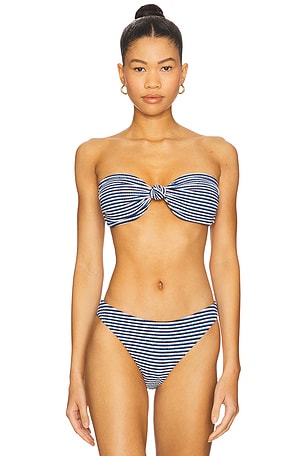Stripe Knot Bandeau Bikini Top MILLY