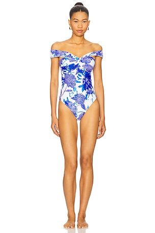 Brushwork Floral Bandeau One Piece MILLY