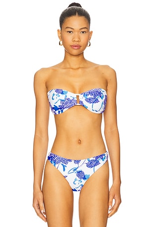 Brushwork Floral Bandeau Bikini Top MILLY