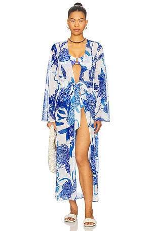 Vince Brushwork Floral Chiffon Dress MILLY