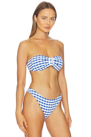 MILLY Margot Jacquard Cottage Bandeau Top in Royal. Size XS. Also